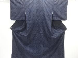 重要無形文化財　本場結城紬80亀甲　華紋織り出し着物